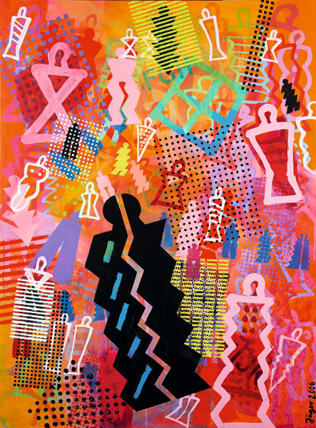 Fest mit schwarzer Figur